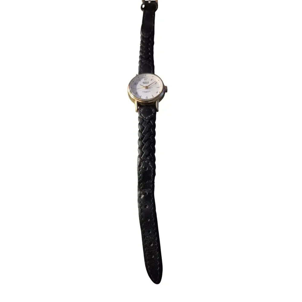 Acqua Timex Ladies Watch New Battery Vintage Gold toned Bezel Classic‎ Goth